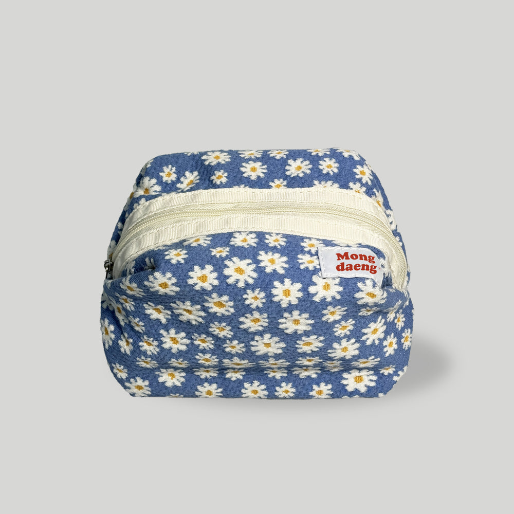 Mongdaeng Peace Flower Pouch (S size) Blue Card&Case