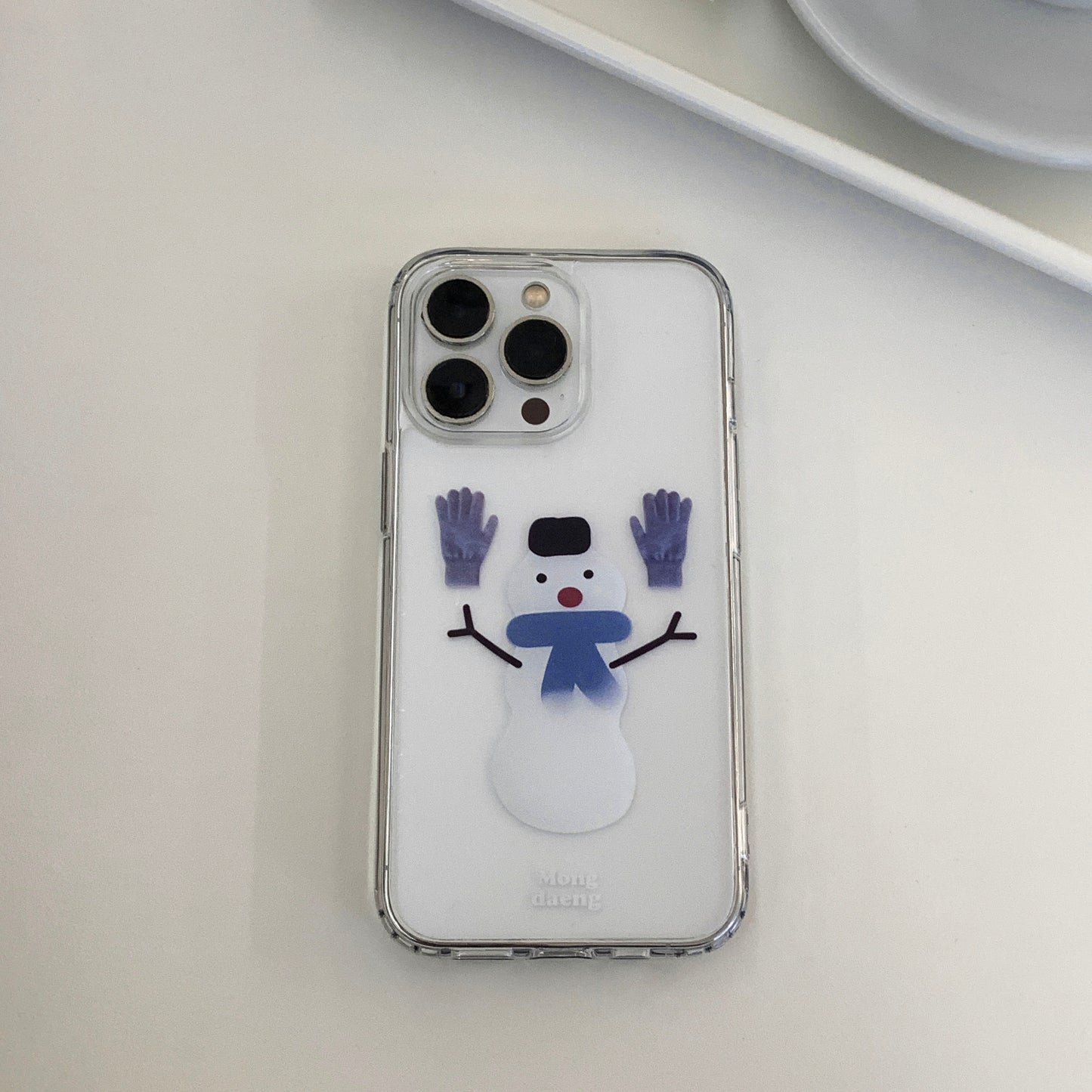 Mongdaeng Blue glove snowman iphone Case Blue Snowman Premium TPU Case