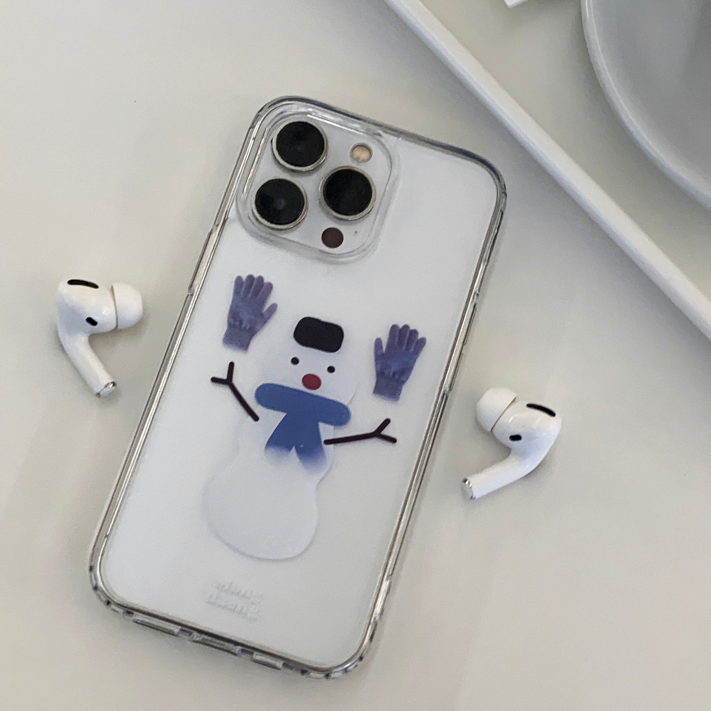 Mongdaeng Blue glove snowman iphone Case Blue Snowman Premium TPU Case
