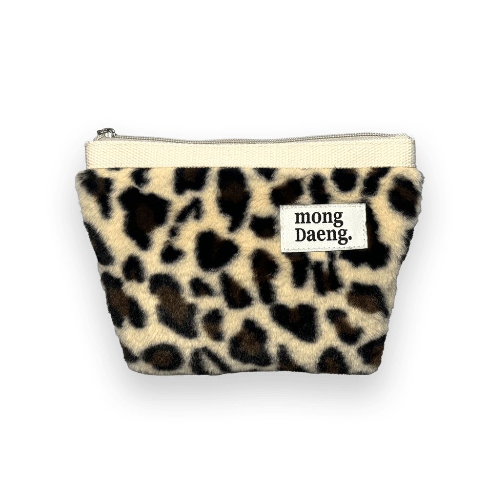 Mongdaeng Basic Pouch (M size) Ivory Leopard_Ivory