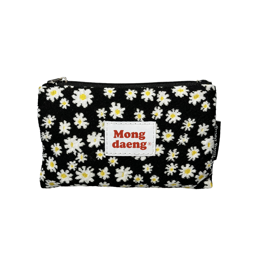 Mongdaeng Peace Flower Pouch (S size) Black Card&Case