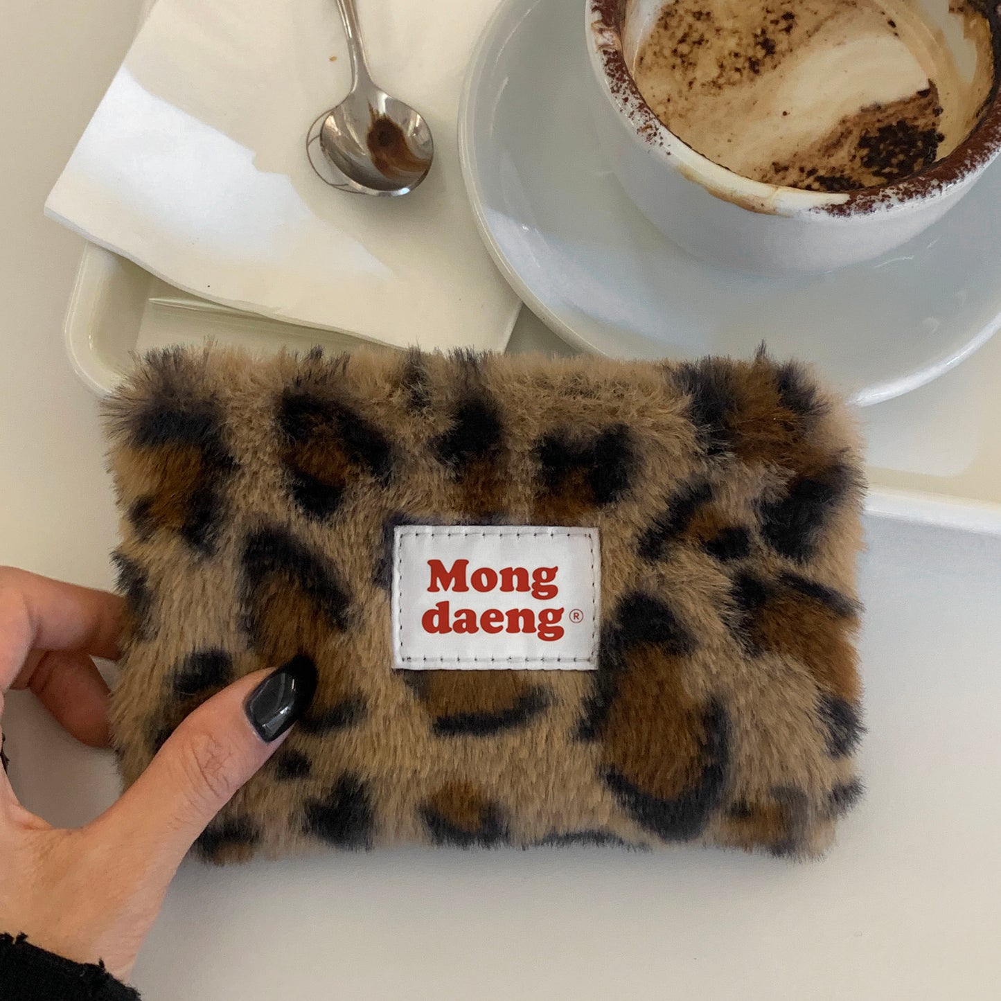 Mongdaeng leopard Pouch (S size) Brown Card&Case