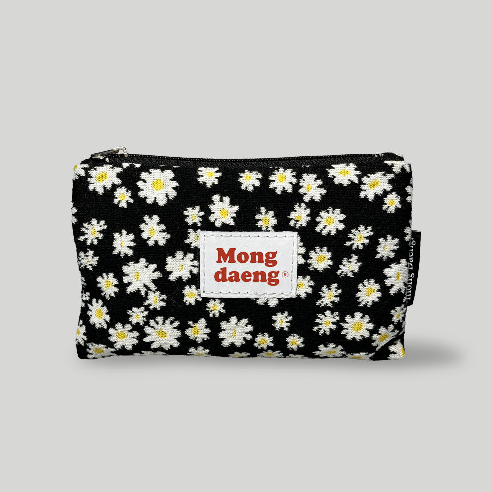 Mongdaeng Peace Flower Pouch (S size) Black Card&Case