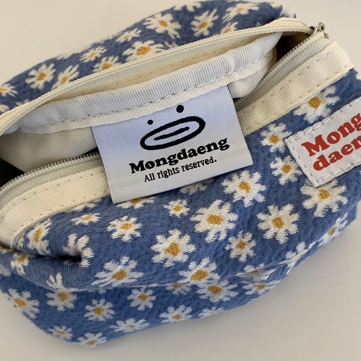 Mongdaeng Peace Flower Pouch (S size) Blue Card&Case