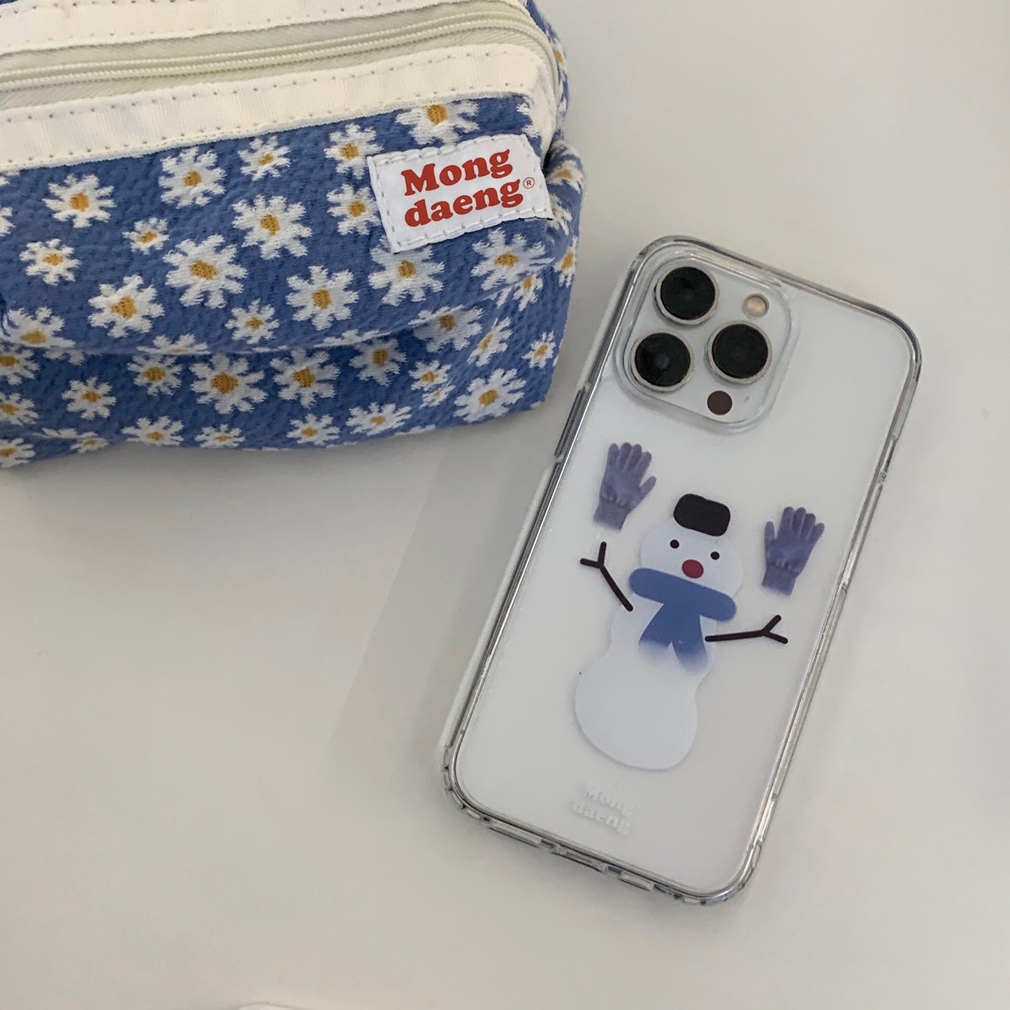 Mongdaeng Blue glove snowman iphone Case Blue Snowman Premium TPU Case