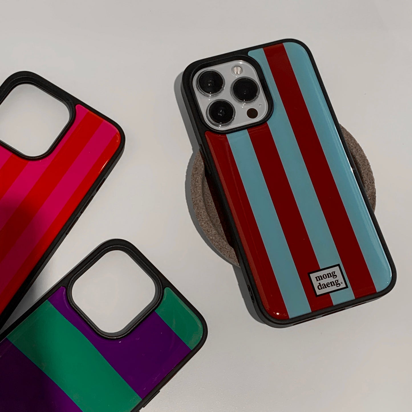 Mongdaeng BlueBrown Color Case Brown&Blue Epoxy Bumper Case