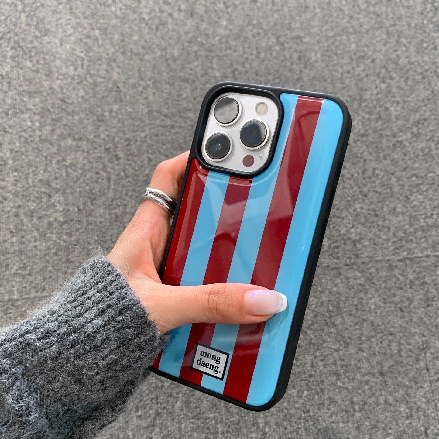 Mongdaeng BlueBrown Color Case Brown&Blue Epoxy Bumper Case
