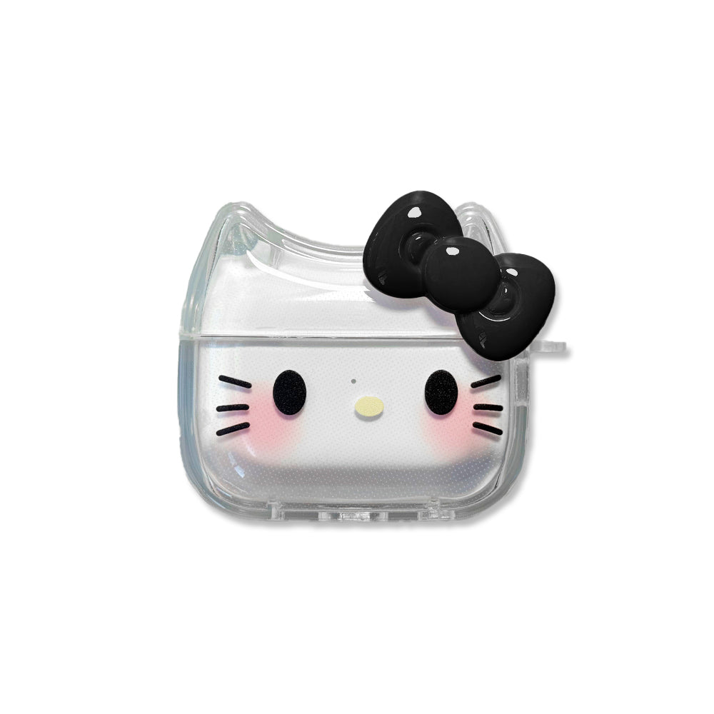Cutie Kitty Airpods Case Black Cutie Kitty Premium TPU Airpods Case-black