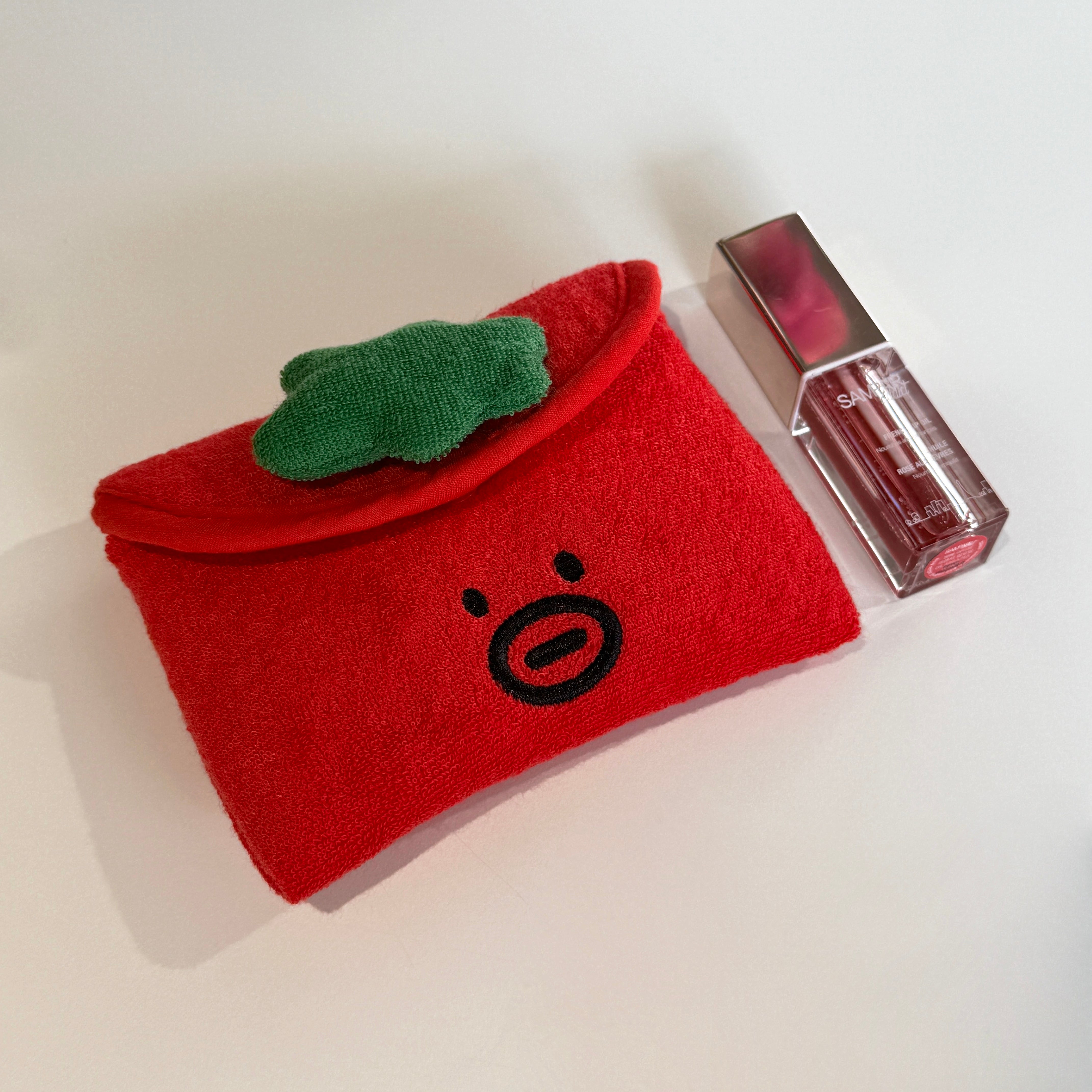 Mustache Red Tomathew Mini Button Pouch