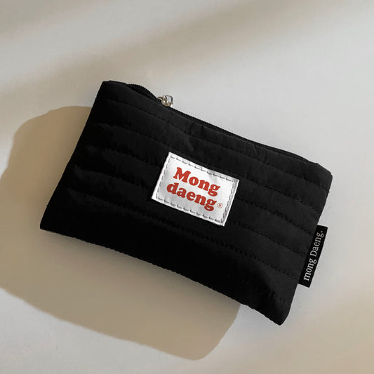 Mongdaeng Basic Pouch (S size) Black Cream Card&Case -(2color)