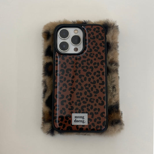 Mongdaeng Brown leopard iphone Case Brown Leopard Luxury TPU Case