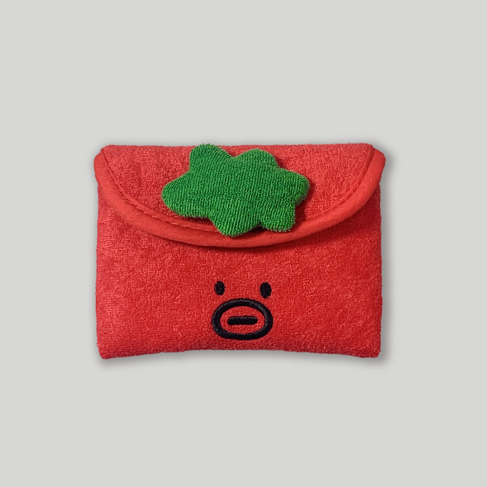 Mustache Red Tomathew Mini Button Pouch