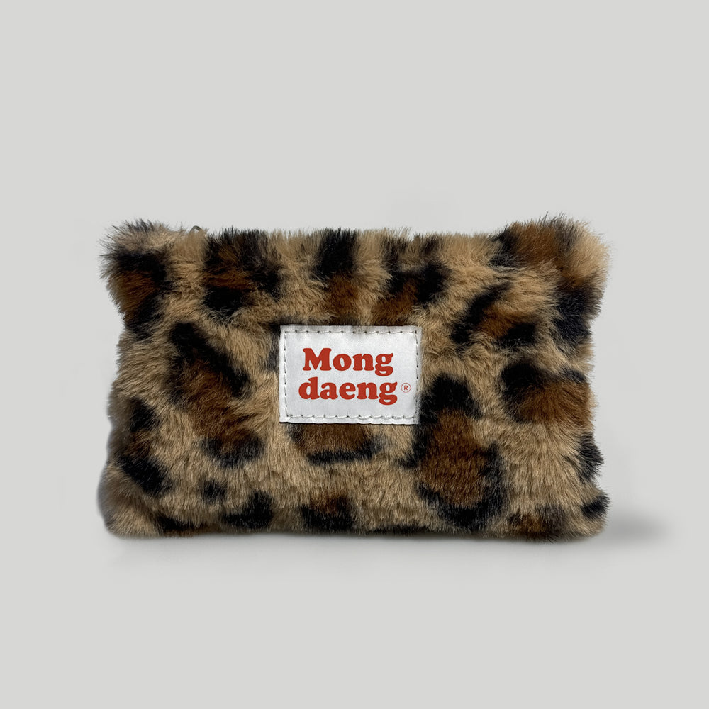 Mongdaeng leopard Pouch (S size) Brown Card&Case