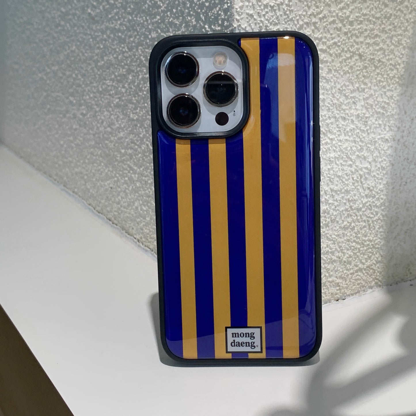 Mongdaeng Yellow Navy Color Case Navy&Yellow Epoxy Bumper Case