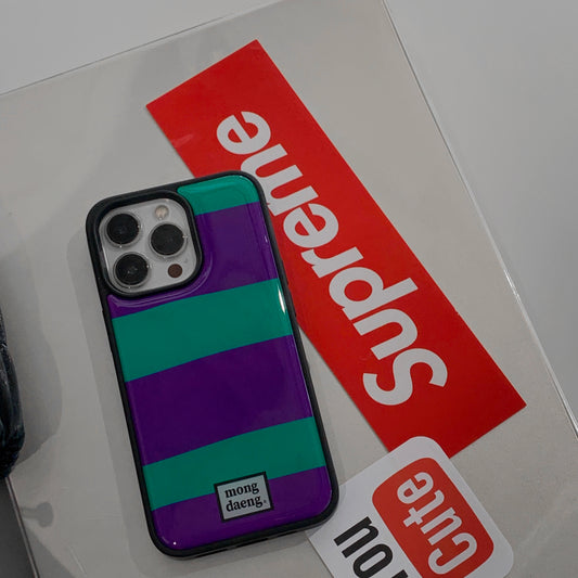Mongdaeng Color Case Green&Purple Epoxy Bumper Case