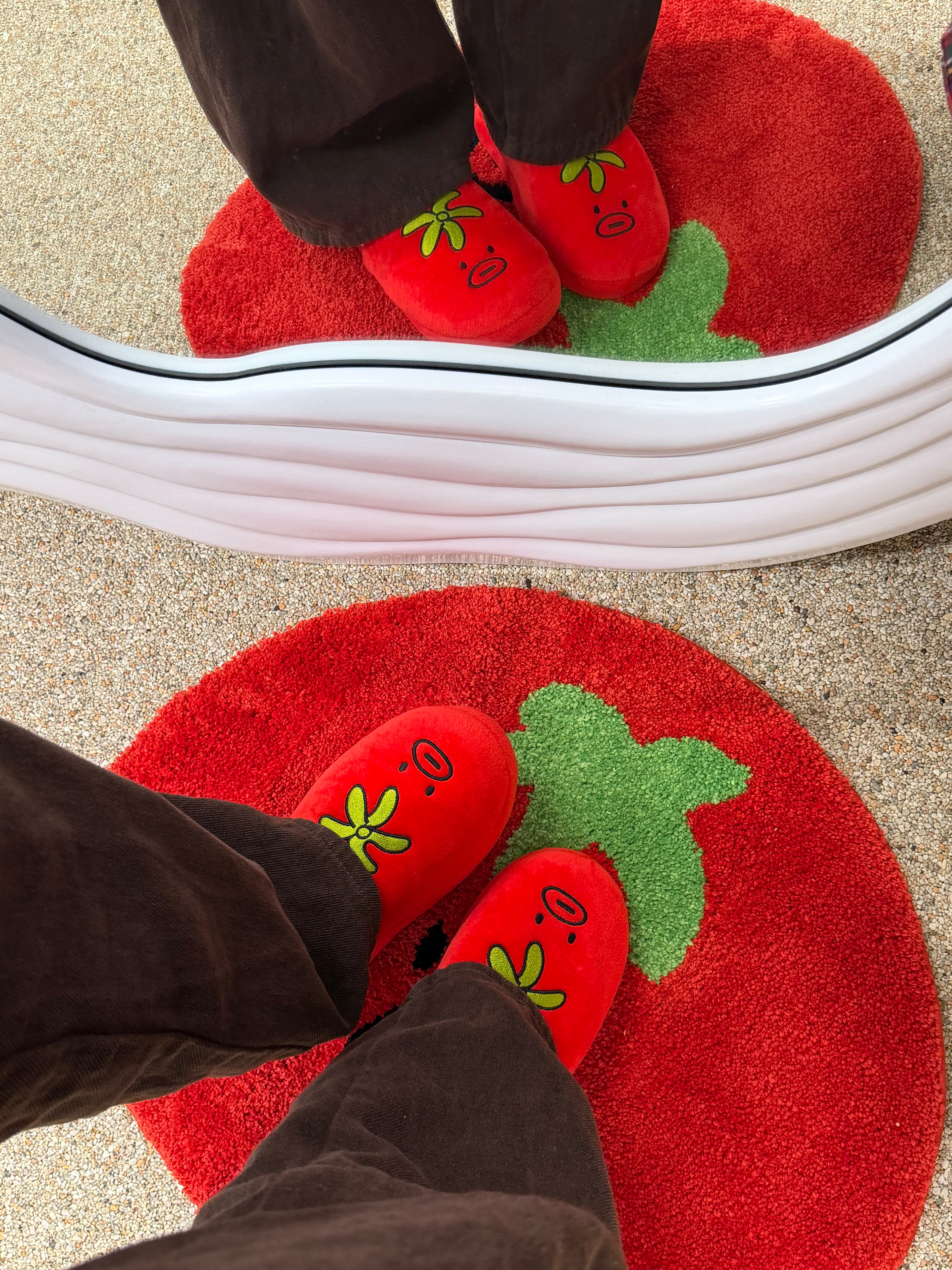 Mustache Red Tomathew Room Slippers