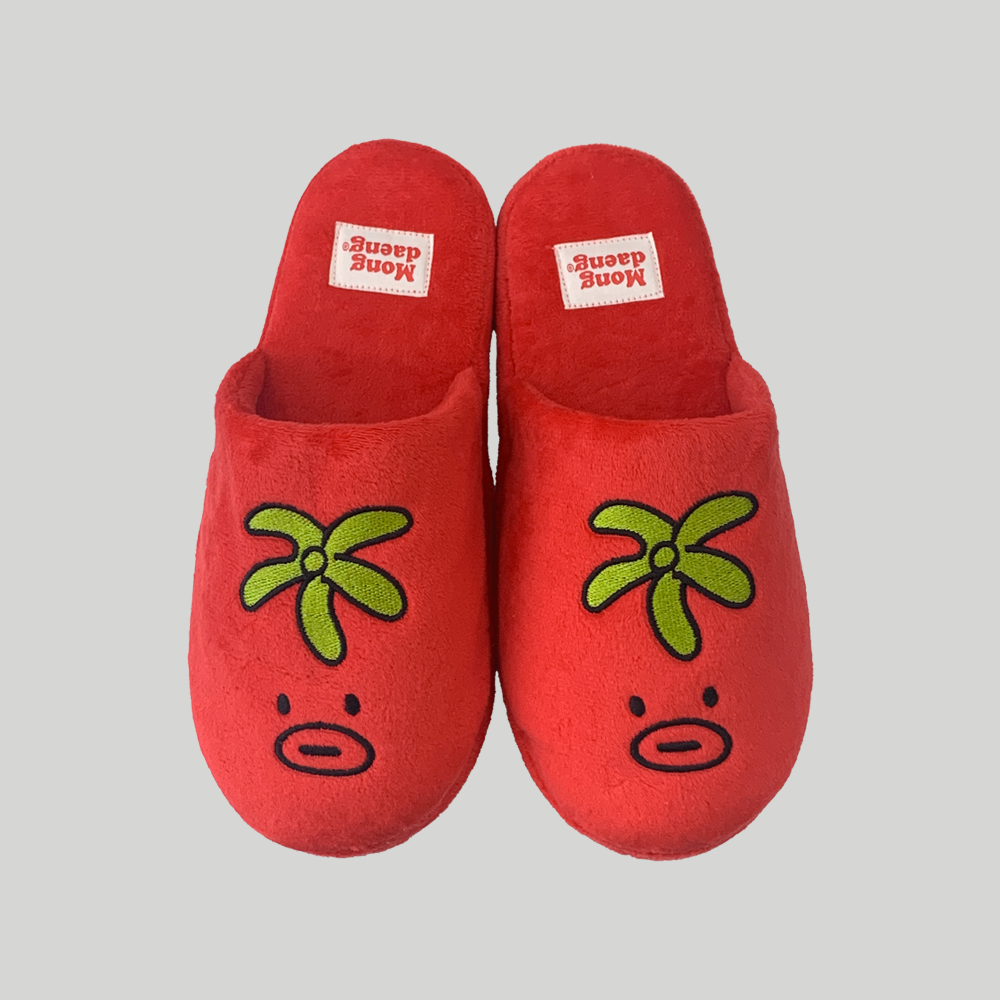 Mustache Red Tomathew Room Slippers